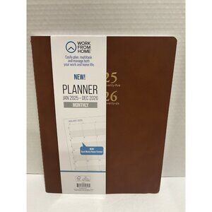 Work From Home Planner Jan2025-Dec2026 Brown Dual Monthly Format New